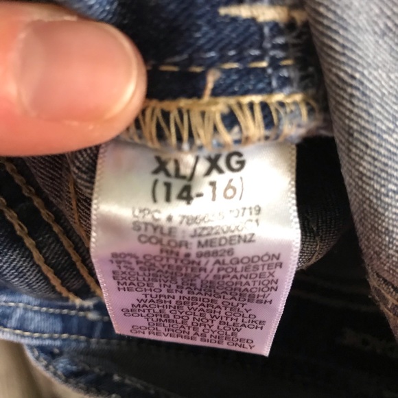 Denim Overalls with embroidered floral accents!! - Picture 2 of 2